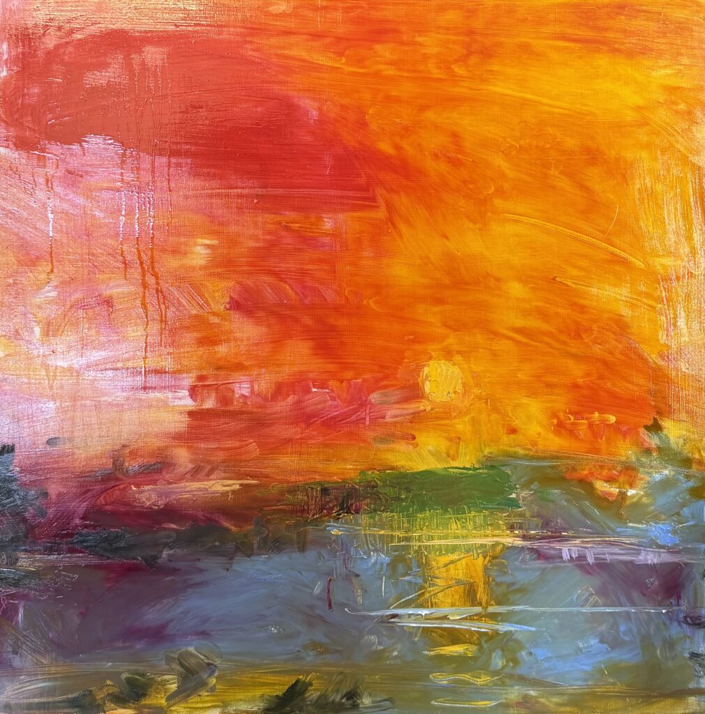 Hilda Neily and Cid Bolduc landed in Gulfport,Fl in the late eighties and have continued to be snowbirds since. Both established artists in Provincetown, MA, they have maintained their galleries and teaching on Cape Cod. As visual artists, they are influenced by their physical environment with light, color and composition being forefront in making a painting. Underlying these componants, is the impact of world’s state. The angst of the past decade impacted both Neily and Bolduc, resulting in their joining forces to paint together. For the past two years, they have created dozens of paintings reflecting their differences and common ground. While there is a long history of artists collaborating, it is rare that they work on the same piece at the same time.